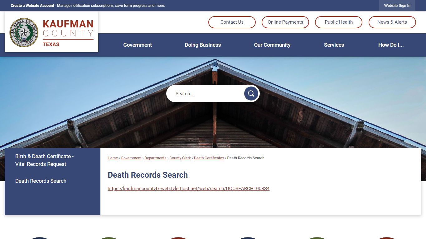 Death Records Search | Kaufman County, TX
